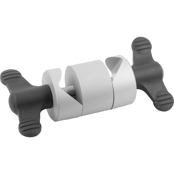 Clamping Joint Adjustable Size:1 Aluminum, Comp:Thermoplastic, D=8